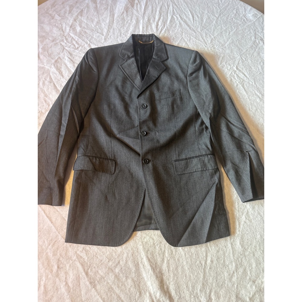 Dolce Gabbana Blazer Sport Coat Mens 40R Charcoal Grey 3-Button Textured Jacket